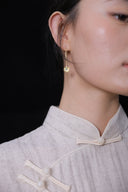 Niche Asymmetric Sunburst Sterling Silver Earrings - Gold-Tone Emerald Zircon Tassel Design, Artistic Statement Jewelry for Women