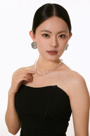 Niche Clear Crystal Sterling Silver Necklace - Beaded Minimalist Design, Natural Stone Statement Jewelry for Women