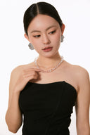 Niche Clear Crystal Sterling Silver Necklace - Beaded Minimalist Design, Natural Stone Statement Jewelry for Women