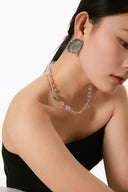 Niche Clear Crystal Sterling Silver Necklace - Beaded Minimalist Design, Natural Stone Statement Jewelry for Women