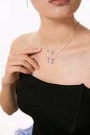 Niche Moonstone Blue Zircon Sterling Silver Necklace - Artistic Cross Design, Vintage Statement Jewelry for Women