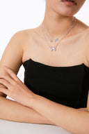 Niche Moonstone Blue Zircon Sterling Silver Necklace - Artistic Cross Design, Vintage Statement Jewelry for Women