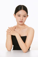 Niche Textured Cross Sterling Silver Necklace - Zircon-Accented Two-Tone Design, Religious Statement Jewelry for Women