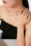 Niche Multi-Color Tourmaline Sterling Silver Necklace - Beaded Dainty Design, Natural Stone Statement Jewelry for Women