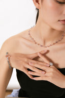 Niche Multi-Color Tourmaline Sterling Silver Necklace - Beaded Dainty Design, Natural Stone Statement Jewelry for Women