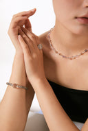 Niche Multi-Color Tourmaline Sterling Silver Necklace - Beaded Dainty Design, Natural Stone Statement Jewelry for Women