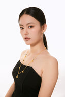 Niche Ginkgo Leaf Jade Sterling Silver Necklace - Gold-Tone Chinese Design, Traditional Statement Jewelry for Women