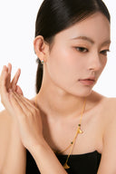 Niche Ginkgo Leaf Jade Sterling Silver Necklace - Gold-Tone Chinese Design, Traditional Statement Jewelry for Women