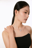 Niche Layered Heart Sterling Silver Necklace - Blue Zircon-Detailed Design, Romantic Statement Jewelry for Women