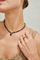 Niche Multi-Stone Sterling Silver Necklace - Beaded Boho-Chic Design, Versatile Statement Jewelry for Women