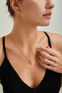 Niche Horseshoe Sterling Silver Necklace - Gold-Tone Minimalist Design, Lucky Statement Jewelry for Women