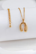 Niche Horseshoe Sterling Silver Necklace - Gold-Tone Minimalist Design, Lucky Statement Jewelry for Women