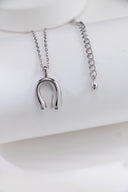 Niche Horseshoe Sterling Silver Necklace - Gold-Tone Minimalist Design, Lucky Statement Jewelry for Women