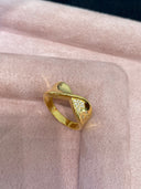 Niche Infinity Bow Sterling Silver Ring - Zircon-Accented Gold-Tone Design, Romantic Statement Jewelry for Women