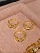 Niche Infinity Bow Sterling Silver Ring - Zircon-Accented Gold-Tone Design, Romantic Statement Jewelry for Women