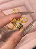 Niche Infinity Bow Sterling Silver Ring - Zircon-Accented Gold-Tone Design, Romantic Statement Jewelry for Women