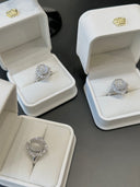 Niche Rose Quartz Sterling Silver Ring - Zircon-Accented Halo Design, Romantic Statement Jewelry for Women