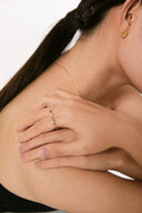 Niche Star Moon Sterling Silver Ring - Beaded Two-Tone Celestial Design, Dainty Statement Jewelry for Women