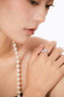 Niche Two-Stone Sterling Silver Ring - Gold-Tone Cluster Design, Romantic Statement Jewelry for Women