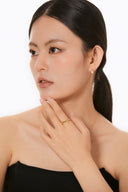 Niche Polished Sterling Silver Ring - Gold-Tone Minimalist Wedding Design, Timeless Statement Jewelry for Women