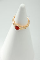 Niche Carnelian Sterling Silver Ring - Filigree Gold-Tone Vintage Design, Statement Jewelry for Women