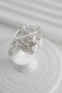 Niche Openwork Sterling Silver Ring - Charm-Detailed Boho-Chic Design, Dainty Statement Jewelry for Women