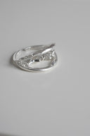 Niche Openwork Sterling Silver Ring - Charm-Detailed Boho-Chic Design, Dainty Statement Jewelry for Women