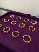 Niche Pavé Diamond Sterling Silver Ring - Link Gold-Tone Luxe Design, Statement Jewelry for Women