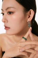 Niche Jade Sterling Silver Ring - Minimalist Chinese Design, Lucky Statement Jewelry for Women