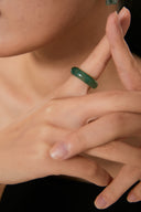 Niche Jade Sterling Silver Ring - Minimalist Chinese Design, Lucky Statement Jewelry for Women