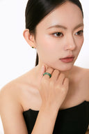 Niche Jade Sterling Silver Ring - Minimalist Chinese Design, Lucky Statement Jewelry for Women