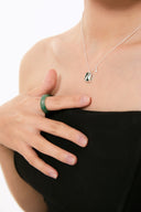 Niche Jade Sterling Silver Ring - Minimalist Chinese Design, Lucky Statement Jewelry for Women