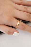 Niche Princess Cut Sterling Silver Ring - Feather Gold-Tone Romantic Design, Statement Jewelry for Women