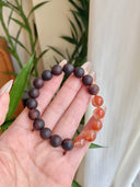 Niche Agarwood Carnelian Sterling Silver Bracelet - Beaded Minimalist Boho-Chic Design, Statement Jewelry for Women