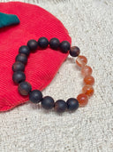 Niche Agarwood Carnelian Sterling Silver Bracelet - Beaded Minimalist Boho-Chic Design, Statement Jewelry for Women