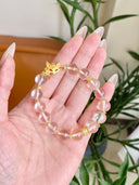 Niche Clear Quartz Sterling Silver Bracelet - Fox Gold-Tone Chinese Design, Lucky Statement Jewelry for Women