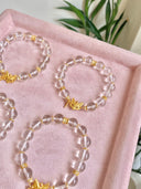 Niche Clear Quartz Sterling Silver Bracelet - Fox Gold-Tone Chinese Design, Lucky Statement Jewelry for Women