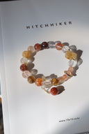 Niche Multi-Crystal Sterling Silver Bracelet - Beaded Gold-Tone Boho-Chic Design, Statement Jewelry for Women