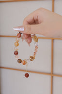 Niche Multi-Crystal Sterling Silver Bracelet - Beaded Gold-Tone Boho-Chic Design, Statement Jewelry for Women