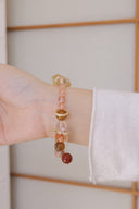 Niche Multi-Crystal Sterling Silver Bracelet - Beaded Gold-Tone Boho-Chic Design, Statement Jewelry for Women