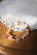 Niche Multi-Crystal Sterling Silver Bracelet - Beaded Gold-Tone Boho-Chic Design, Statement Jewelry for Women