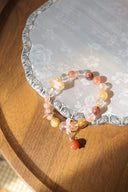 Niche Multi-Crystal Sterling Silver Bracelet - Beaded Gold-Tone Boho-Chic Design, Statement Jewelry for Women