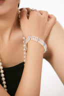 Niche Multi-Layer Pearl Sterling Silver Bracelet - Zircon-Accented Vintage Design, Statement Jewelry for Women