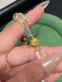 Niche Agarwood Clear Quartz Sterling Silver Bracelet - Gold-Tone Chinese Design, Lucky Statement Jewelry for Women