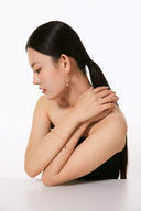 Niche Pearl Charm Sterling Silver Bracelet - Gold-Tone Elegant Design, Statement Jewelry for Women