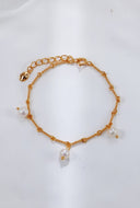 Niche Pearl Charm Sterling Silver Bracelet - Gold-Tone Elegant Design, Statement Jewelry for Women