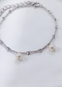 Niche Pearl Charm Sterling Silver Bracelet - Gold-Tone Elegant Design, Statement Jewelry for Women