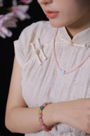 Niche Rhodochrosite Gourd Sterling Silver Bracelet - Gold-Tone Chinese Design, Lucky Statement Jewelry for Women