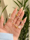 Niche Clear Quartz Pixiu Sterling Silver Bracelet - Gold-Tone Chinese Design, Lucky Statement Jewelry for Women