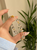 Niche Clear Quartz Pixiu Sterling Silver Bracelet - Gold-Tone Chinese Design, Lucky Statement Jewelry for Women